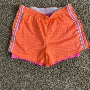 Justice, Girls Size 12, Orange and Pink Athletic Shorts